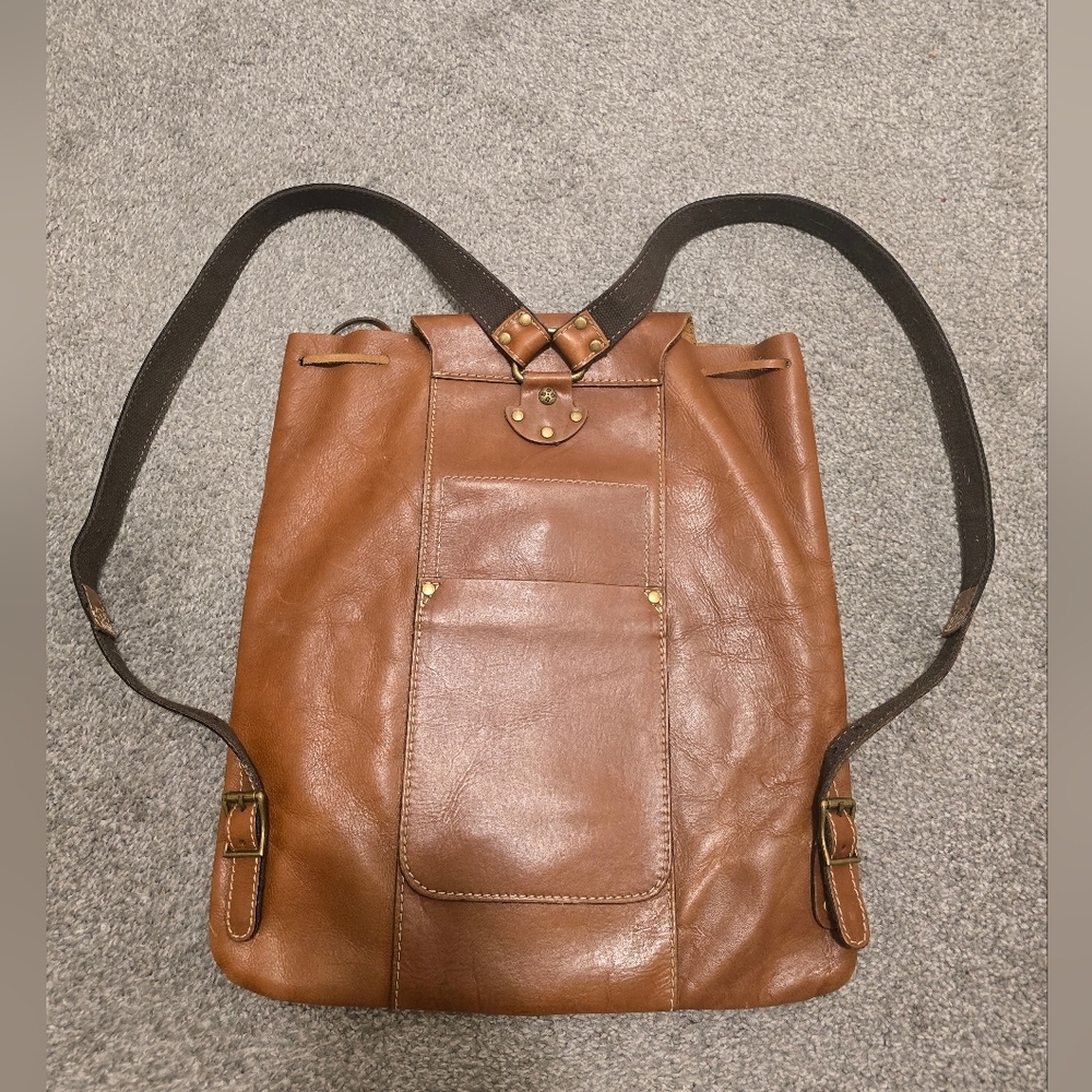 Patricia Nash Vintage Leather Backpack Tan Boho Travel Vacation Western Cottage - Picture 6 of 16